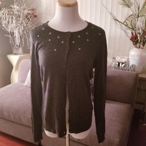 New York & Company Beaded Cardigan
